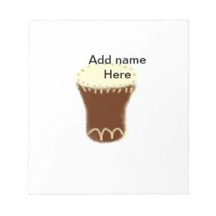 Yellow brown drum watercolor add name hand-drawn s notepad