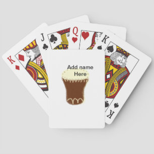 Yellow brown drum watercolor add name hand-drawn s playing cards