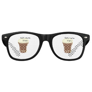 Yellow brown drum watercolor add name hand-drawn s retro sunglasses