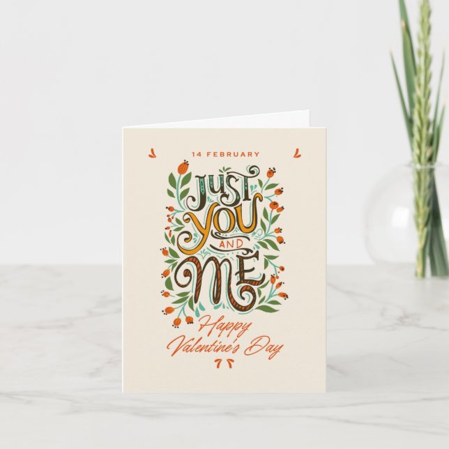 Yellow Brown Orange Playful Valentine's Day Card (Front)
