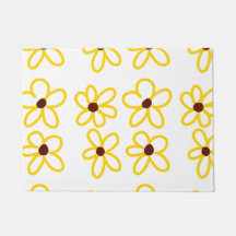 Yellow brown sunflower pattern floral modern boho 