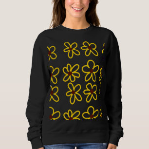 Yellow brown sunflower pattern floral modern boho  sweatshirt