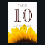 Yellow Brown Sunflower Wedding Table Number Card<br><div class="desc">Beautiful Modern, Yellow and Brown Sunflower Photo Wedding Table Number Card fully customisable with your names, wedding date and table number. Add your table number on the front and the back, then add one of that table number to your cart. Go back to your design and change the table number...</div>