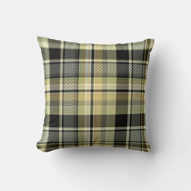 Yellow-brown tartan plaid.  cushion (Front)