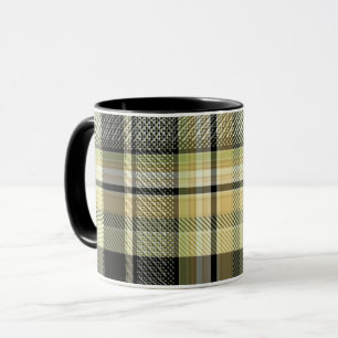 Yellow-brown tartan plaid. mug