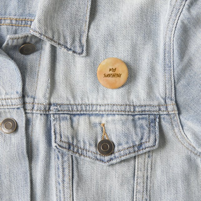 Yellow - Brown Valentine's Day 3 Cm Round Badge (In Situ)