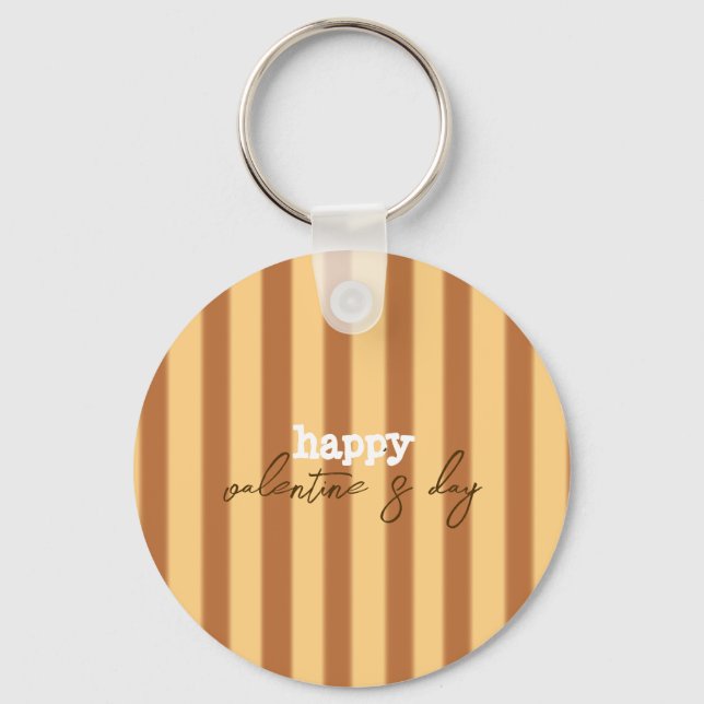 Yellow - Brown Valentine's Day Key Ring (Front)