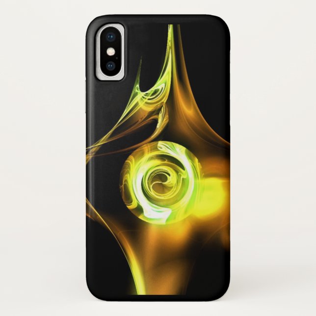 YELLOW BROWN WHITE  FRACTAL ROSE Case-Mate iPhone CASE (Back)