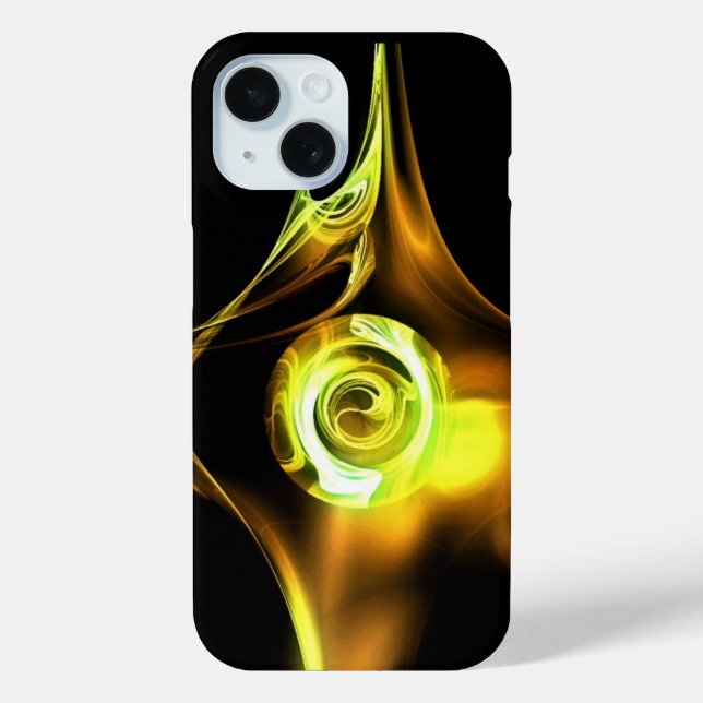 YELLOW BROWN WHITE  FRACTAL ROSE Case-Mate iPhone CASE (Back)
