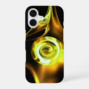 YELLOW BROWN WHITE FRACTAL ROSE iPhone 16 CASE