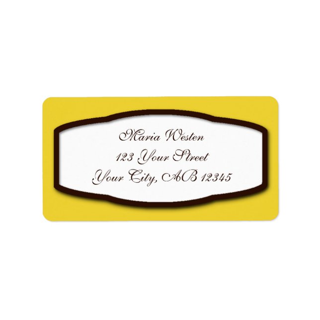 Yellow Brown & White Return Address Labels (Front)