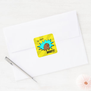 yellow brown white Yo Man What You Want Mug Shot Square Sticker