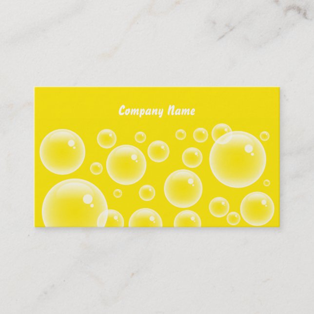 Yellow Bubbles, Company Name Business Card (Front)