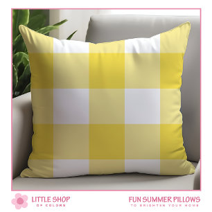 Yellow Buffalo Check Plaid Cushion