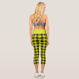 Yellow Buffalo Plaid Capri Leggings