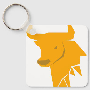 Yellow Bull Zodiac – Bright Taurus Silhouette Key Ring