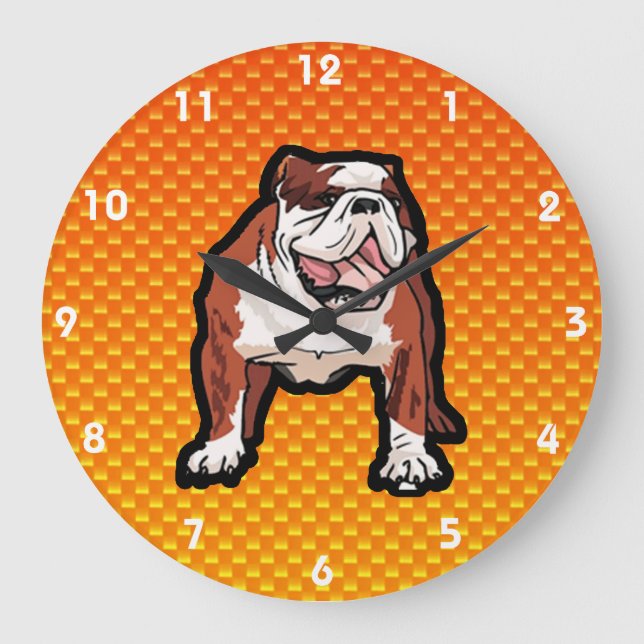 Yellow Bulldog Large Clock (Front)