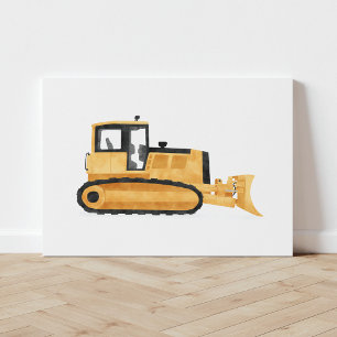 Yellow Bulldozer Construction Vehicle Canvas Print