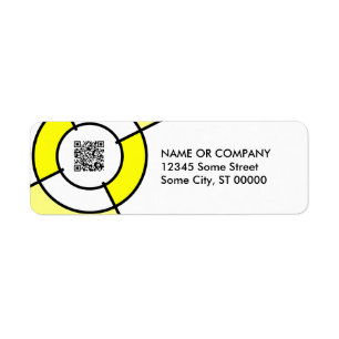 yellow bullseye QR code Return Address Label
