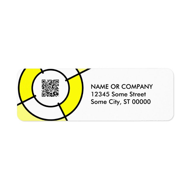 yellow bullseye QR code Return Address Label (Front)
