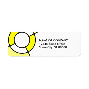 yellow bullseye return address label