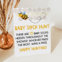 Yellow Bumble Bee Baby Shower Baby Sock Hunt Game