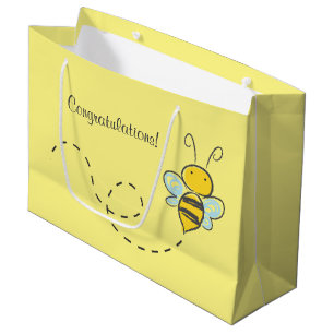 Yellow Bumble Bee Custom Large Gift Bag
