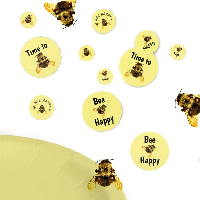Yellow Bumblebees Bee Happy Confetti (Creator Uploaded)