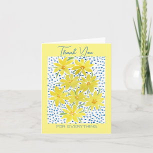 Yellow Bunch of Daisies Flat Thank You Note Card
