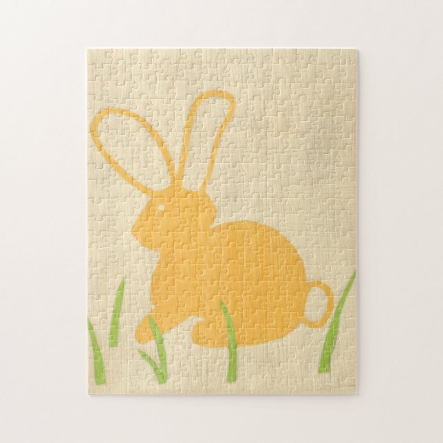 Yellow Bunny and Green Grass by Chariklia Zarris Jigsaw Puzzle (Vertical)