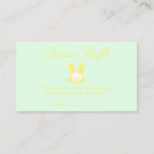 Yellow Bunny Baby Shower Diaper Raffle Enclosure Card