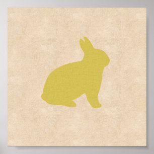 Yellow Bunny Canvas Poster