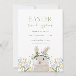 Yellow Bunny Easter Brunch & Egg Hunt Invitation