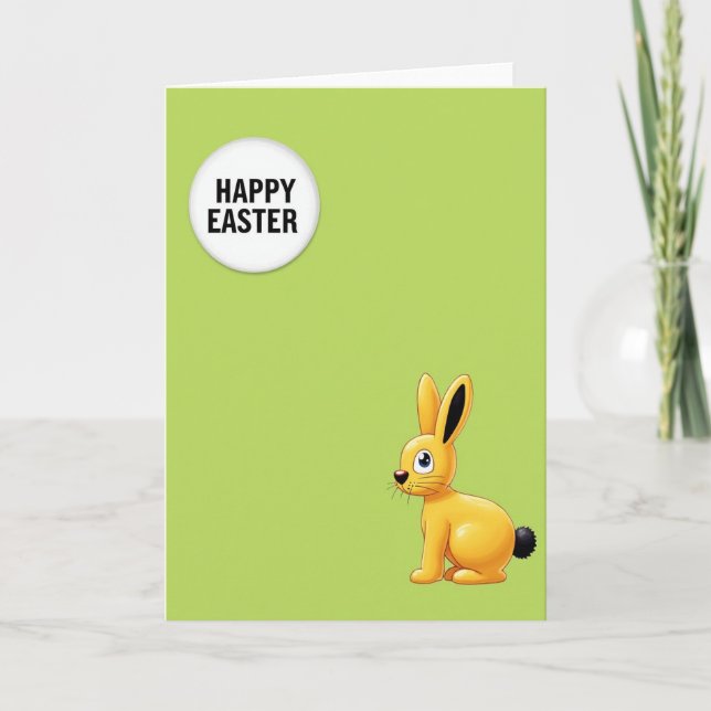 Yellow Bunny Springtime Card (Front)