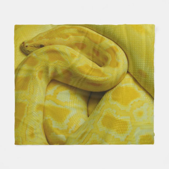 Yellow Burmese Python Fleece Blanket (Front (Horizontal))