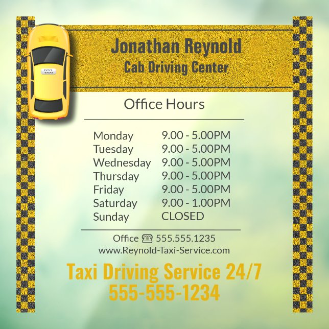 Yellow Business Cab Driver Taxi Service (Sheet 3)