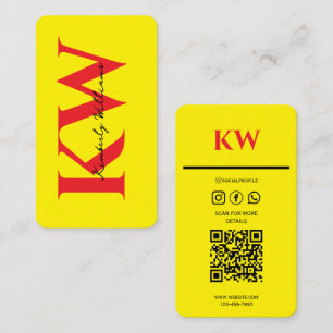 Yellow Business Card – Bold Red Text