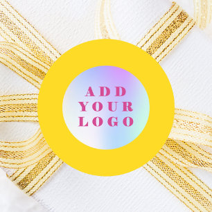 Yellow business logo classic round sticker