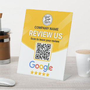 Yellow Business Rating QRCode Sign Google Review