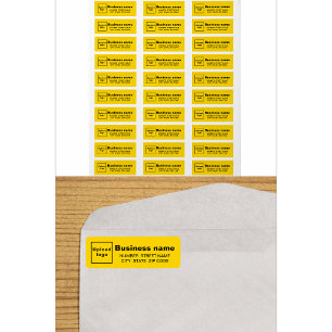 Yellow Business Return Address Label