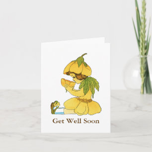 Yellow Buttercup Child Get Well Note Card