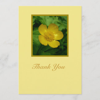Yellow Buttercup Floral Sympathy Thank You Card