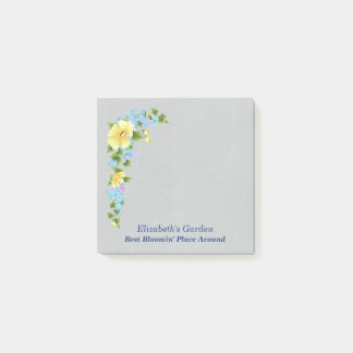 Yellow Buttercups and Blue Iris Post-It Notes