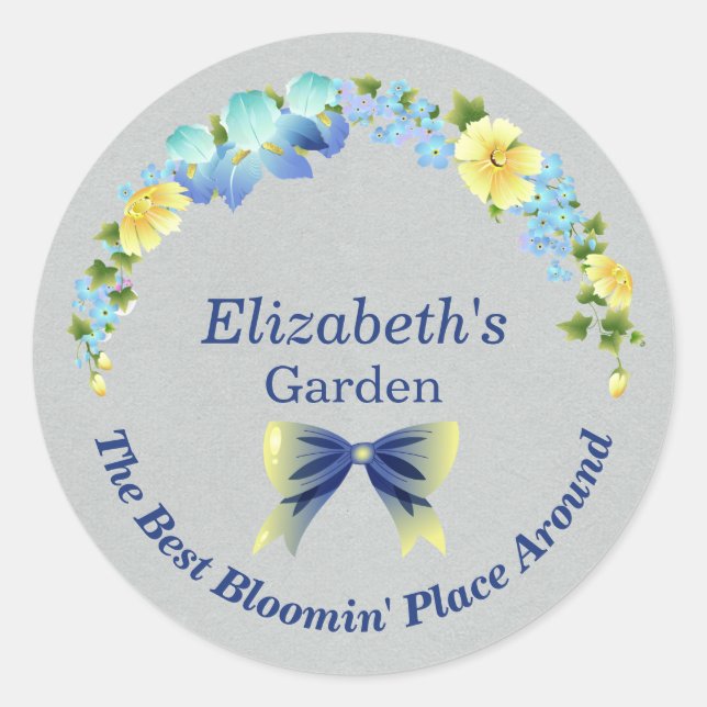 Yellow Buttercups and Blue Iris Sticker (Front)