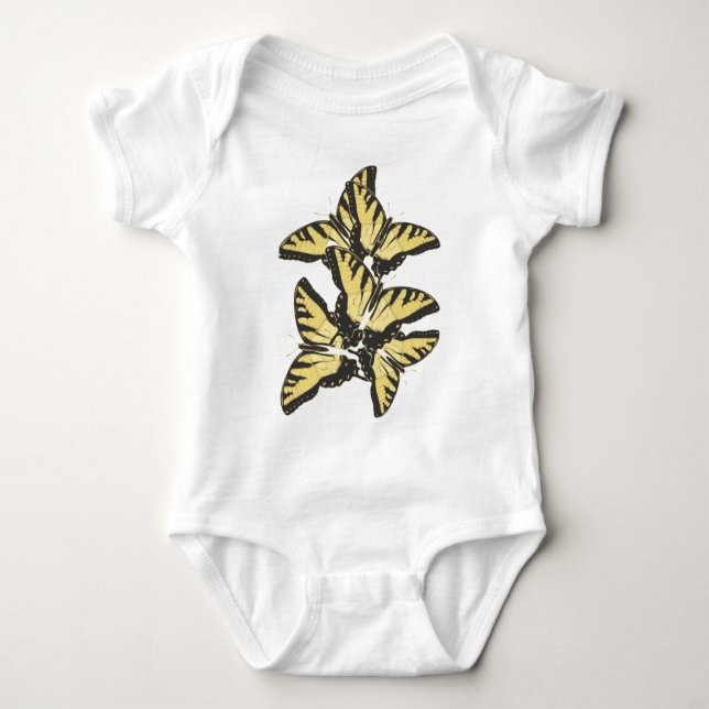 Yellow Butterflies Baby Bodysuit (Front)