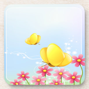Yellow Butterflies Coaster