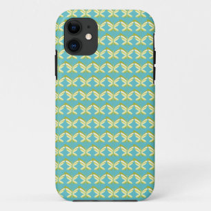Yellow Butterflies on Blue iPhone 11 Case