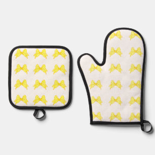 Yellow Butterflies Oven Mitt and Pot Holders Oven Mitt & Pot Holder Set