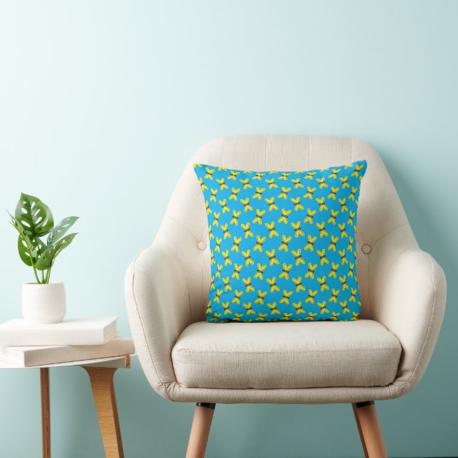 Yellow Butterflies Pattern Cushion (Chair)