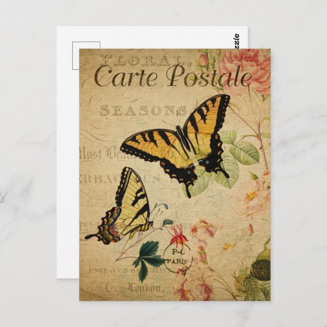 Yellow Butterflies Postcard (Front/Back)